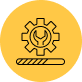 Icon of a gear with a wrench inside it and a loading bar at the bottom