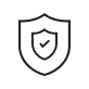 Shield icon with a checkmark inside.