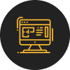 An illustration of a computer monitor with a browser window displayed