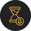 The hourglass is outlined in orange.
