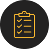 A clipboard with checkmarks on a checklist, set against a dark background.