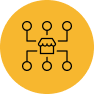 An illustration of a store icon connected to several nodes