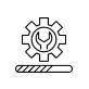 A gear icon with a wrench in the center and a progress bar below it.