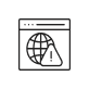 An icon of a web browser window with a globe and an exclamation mark inside a triangle indicating a warning or error.