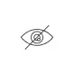 An eye symbol with a diagonal line through it