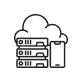 An illustration of three servers with a cloud above them and a smartphone beside the servers.