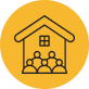 Icon of a house with several people inside,