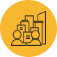 Icon representing collaboration or partnership in a business setting