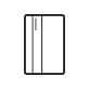 An outline of a refrigerator.