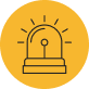 A graphic of a警報灯 or emergency light with a yellow background.