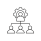 An icon representing a person with a gear above