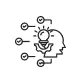 An illustration of a human head with a light bulb inside