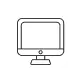 An outline of a computer monitor.
