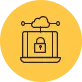 An illustration of a laptop with a lock symbol on its screen
