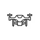 A line drawing of a drone.